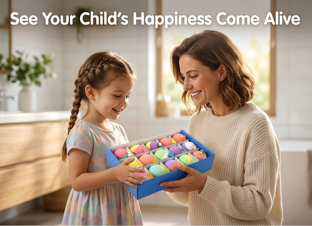 Bath Bomb Set (15pcs) for kids – Fun Colorful Bath Toys Inside