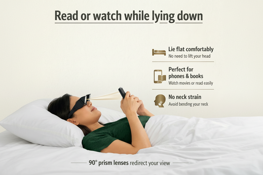 Lazy Glasses for Lying Down – Hands-Free Reading & Phone Viewing
